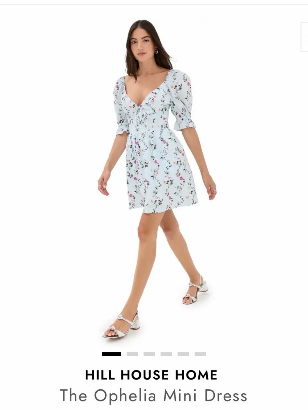 Hill House Light Blue Floral Mini Dress